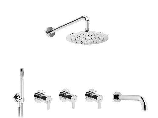 Система скрытого монтажа для ванны Bruma Leaf на 3 потока Set 167 120 1 CR-TripleB, Chrome